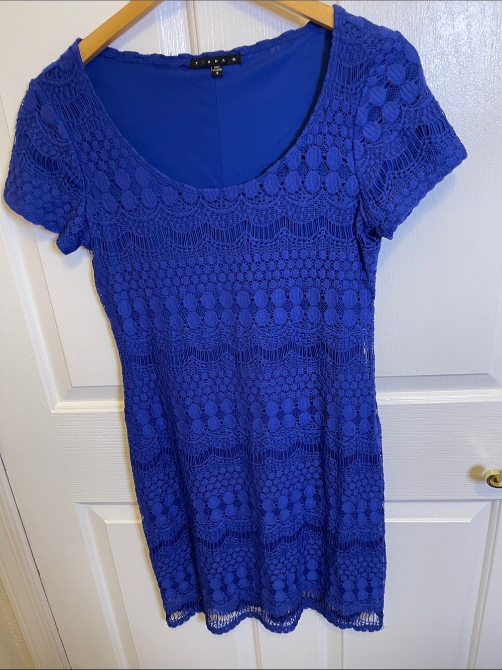 Tiana B. Royal Blue Crochet Lace Dress